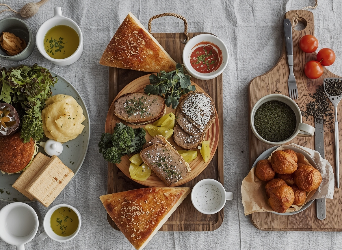 Minimal blocks suggesting different food groups