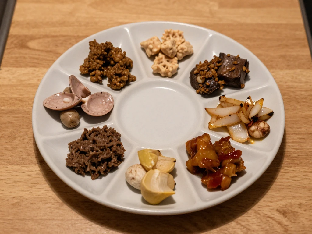 Abstract plate divided into varied segments